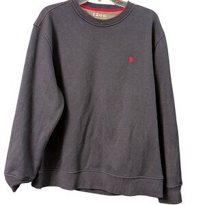 IZOD Black Sweatshirt with Red Insignia Size Large